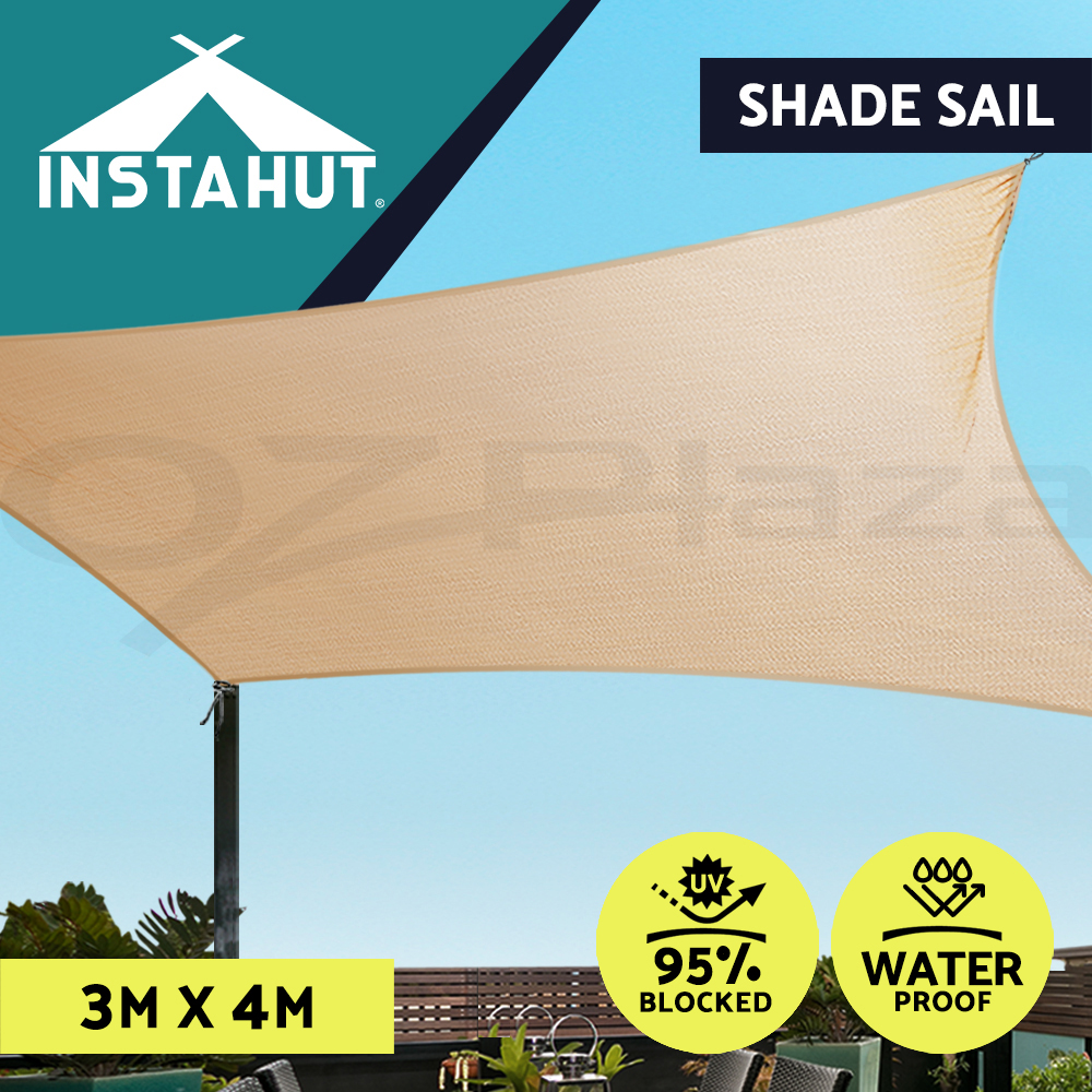 thumbnail 33 - Instahut Waterproof Shade Sail Awning Cloth Triangle Square Sand Sun Canopy