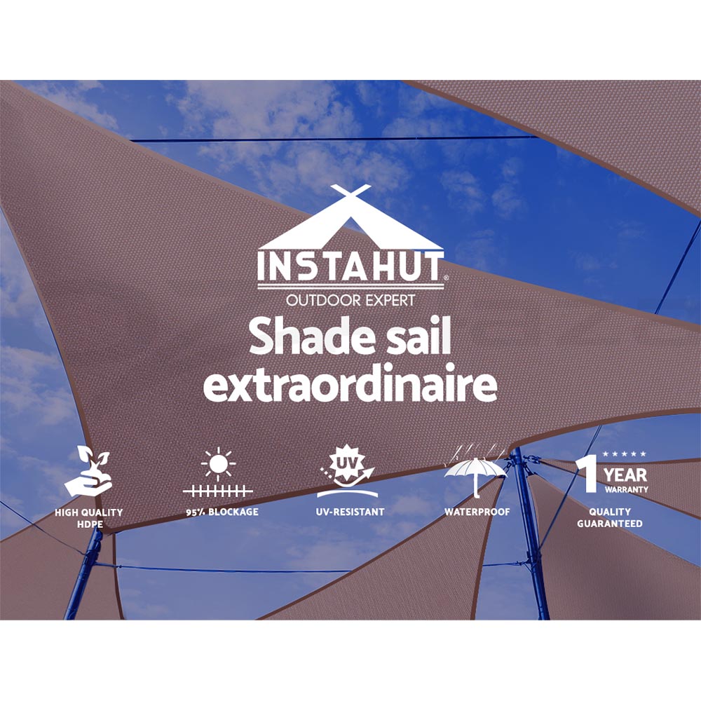 thumbnail 34 - Instahut Waterproof Shade Sail Awning Cloth Triangle Square Sand Sun Canopy
