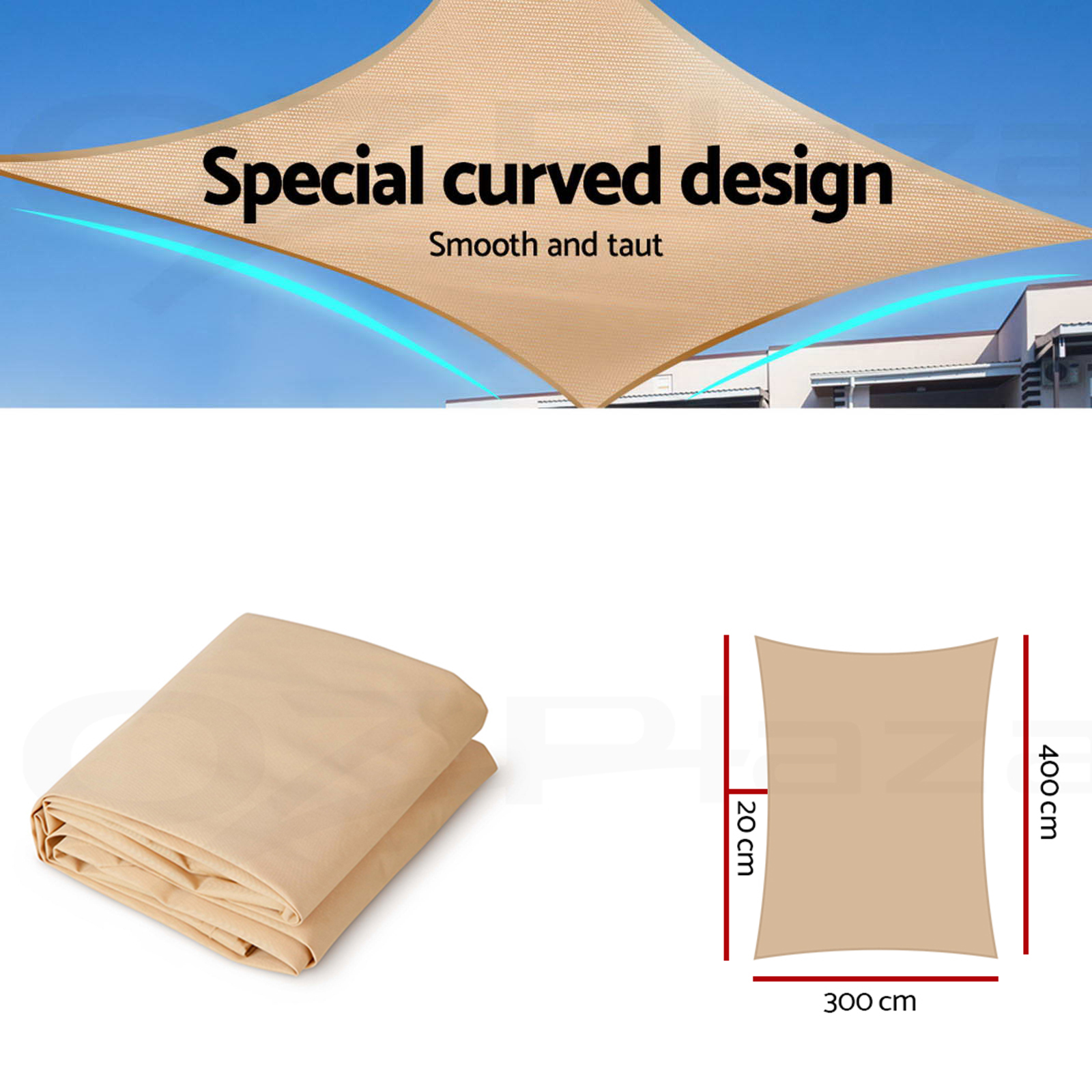 thumbnail 37 - Instahut Waterproof Shade Sail Awning Cloth Triangle Square Sand Sun Canopy