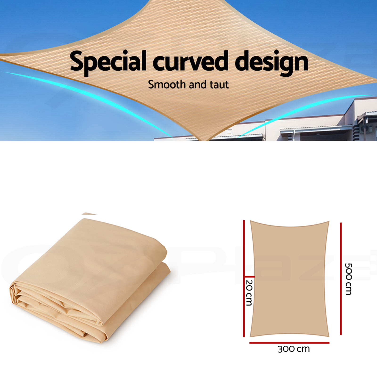 thumbnail 47 - Instahut Waterproof Shade Sail Awning Cloth Triangle Square Sand Sun Canopy