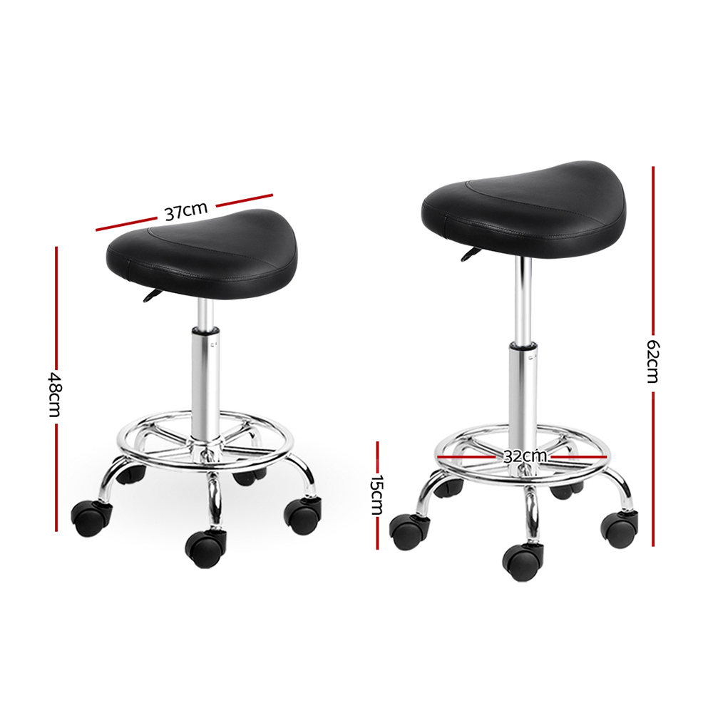 Artiss Saddle Salon Stool Swivel Barber Hair Dress Chair Hydraulic Lift Leather - Picture 12 of 16