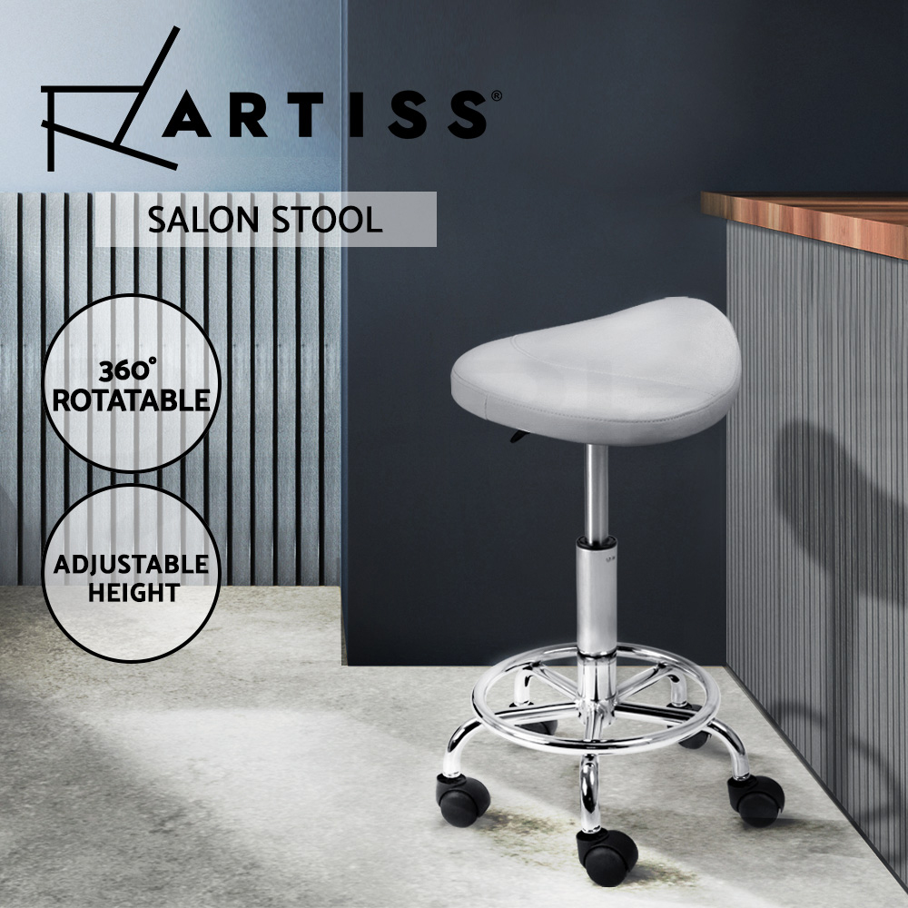 Artiss Saddle Salon Stool Swivel Barber Hair Dress Chair Hydraulic Lift Leather - Picture 15 of 16