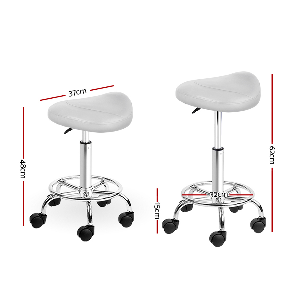 Artiss Saddle Salon Stool Swivel Barber Hair Dress Chair Hydraulic Lift Leather - Picture 16 of 16