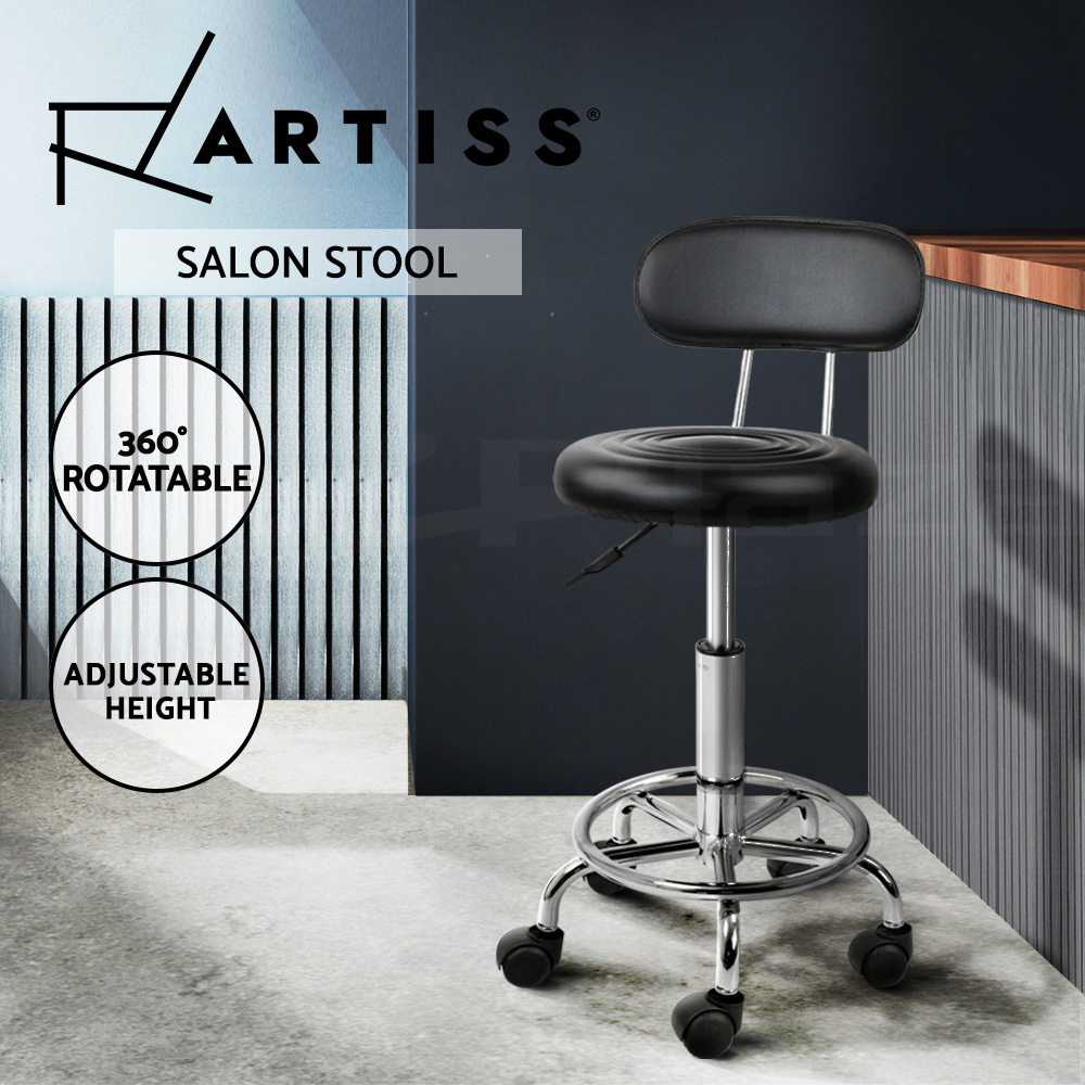 Artiss Salon Chair Stools Saddle Stool Swivel Barber Hairdressing Hydraulic Lift - Picture 14 of 29