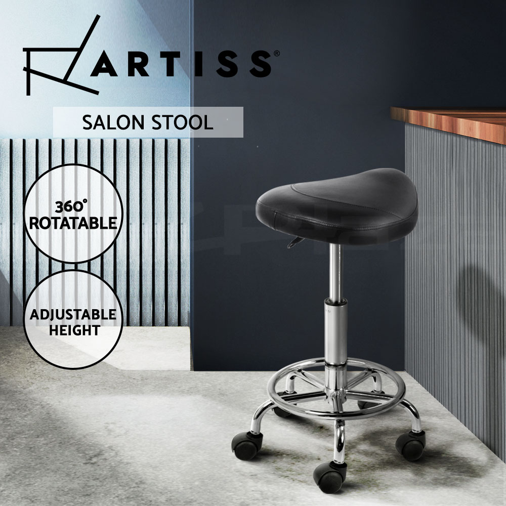Artiss Salon Chair Stools Saddle Stool Swivel Barber Hairdressing Hydraulic Lift - Picture 24 of 29