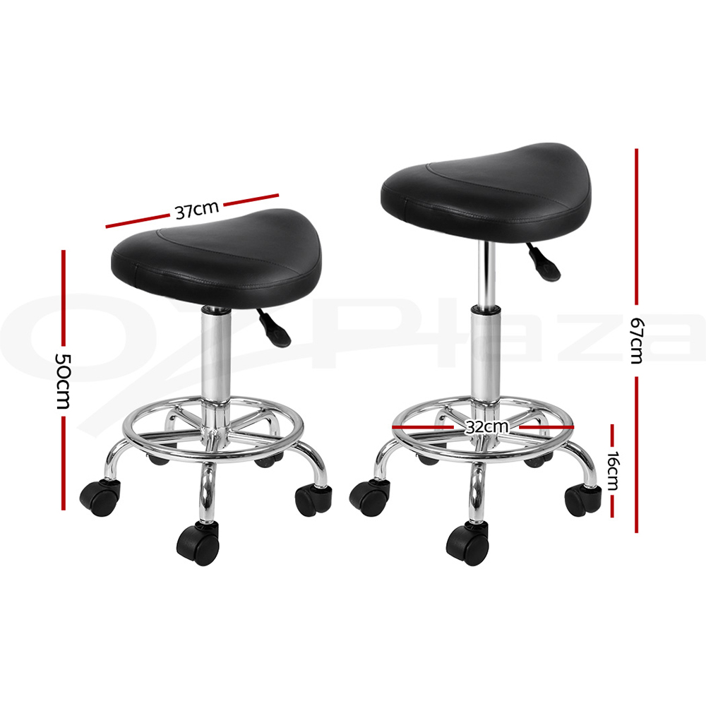 Artiss Salon Chair Stools Saddle Stool Swivel Barber Hairdressing Hydraulic Lift - Picture 25 of 29
