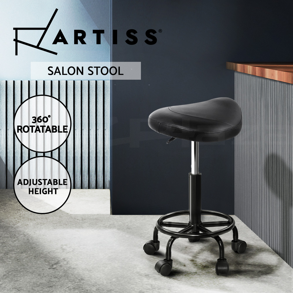Artiss Salon Chair Stools Saddle Stool Swivel Barber Hairdressing Hydraulic Lift - Picture 26 of 29