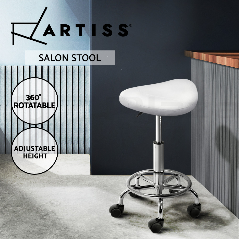 Artiss Salon Chair Stools Saddle Stool Swivel Barber Hairdressing Hydraulic Lift - Picture 28 of 29