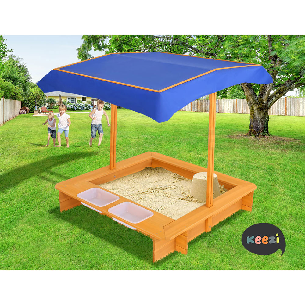 Keezi Kids Sandpit Outdoor Toys Beach Sand Pit Toy Box Play Set With Cover eBay