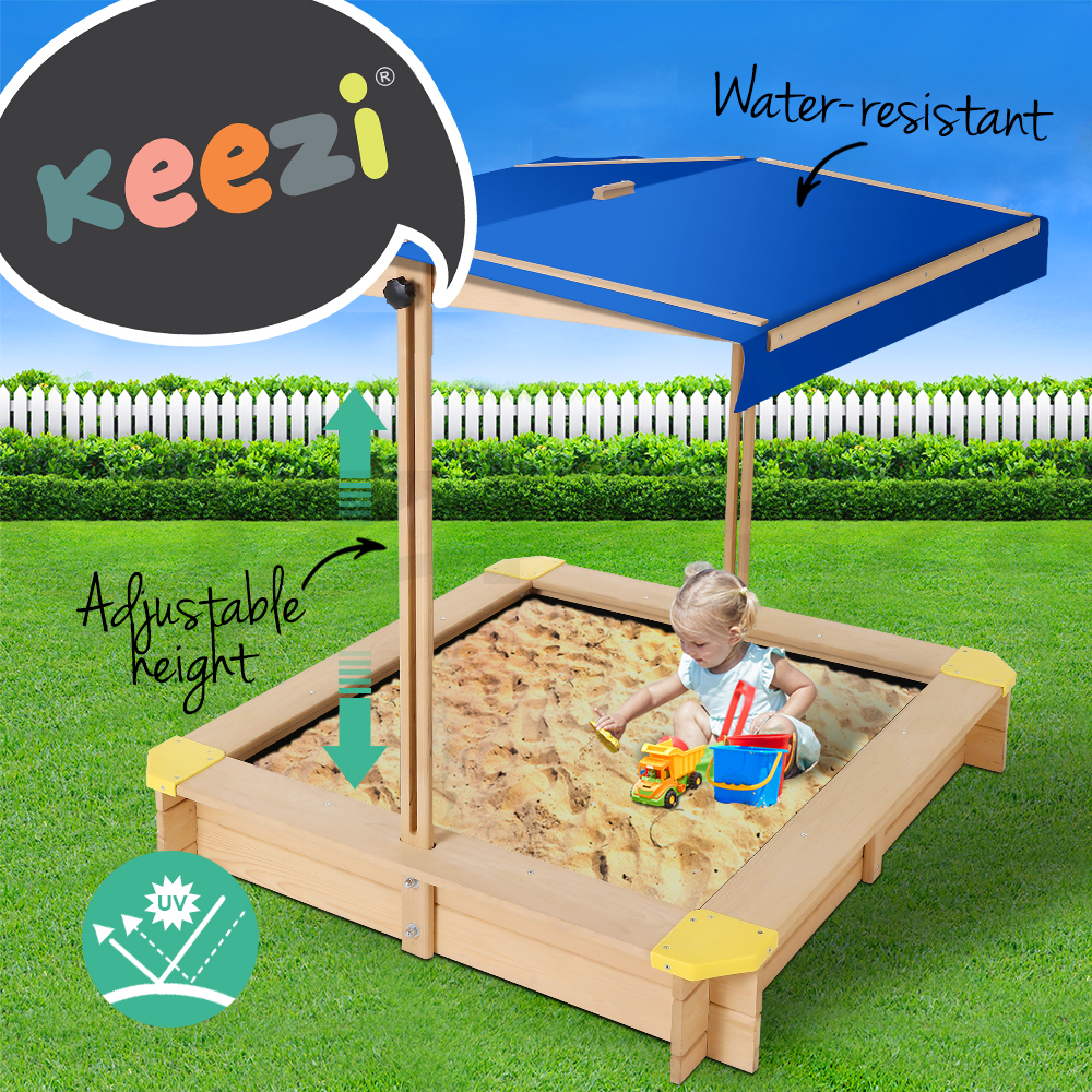 Keezi Kids Sandpit Outdoor Toys Beach Sand Pit Toy Box Play Set With