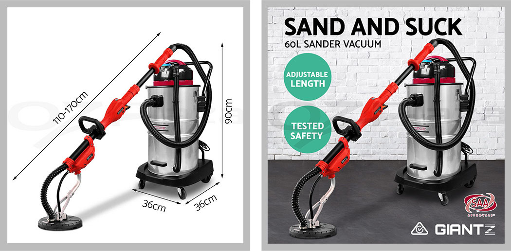 Giantz 60L Vacuum Cleaner Dust Free Drywall Sander Plasterboard Gyprock Disc eBay