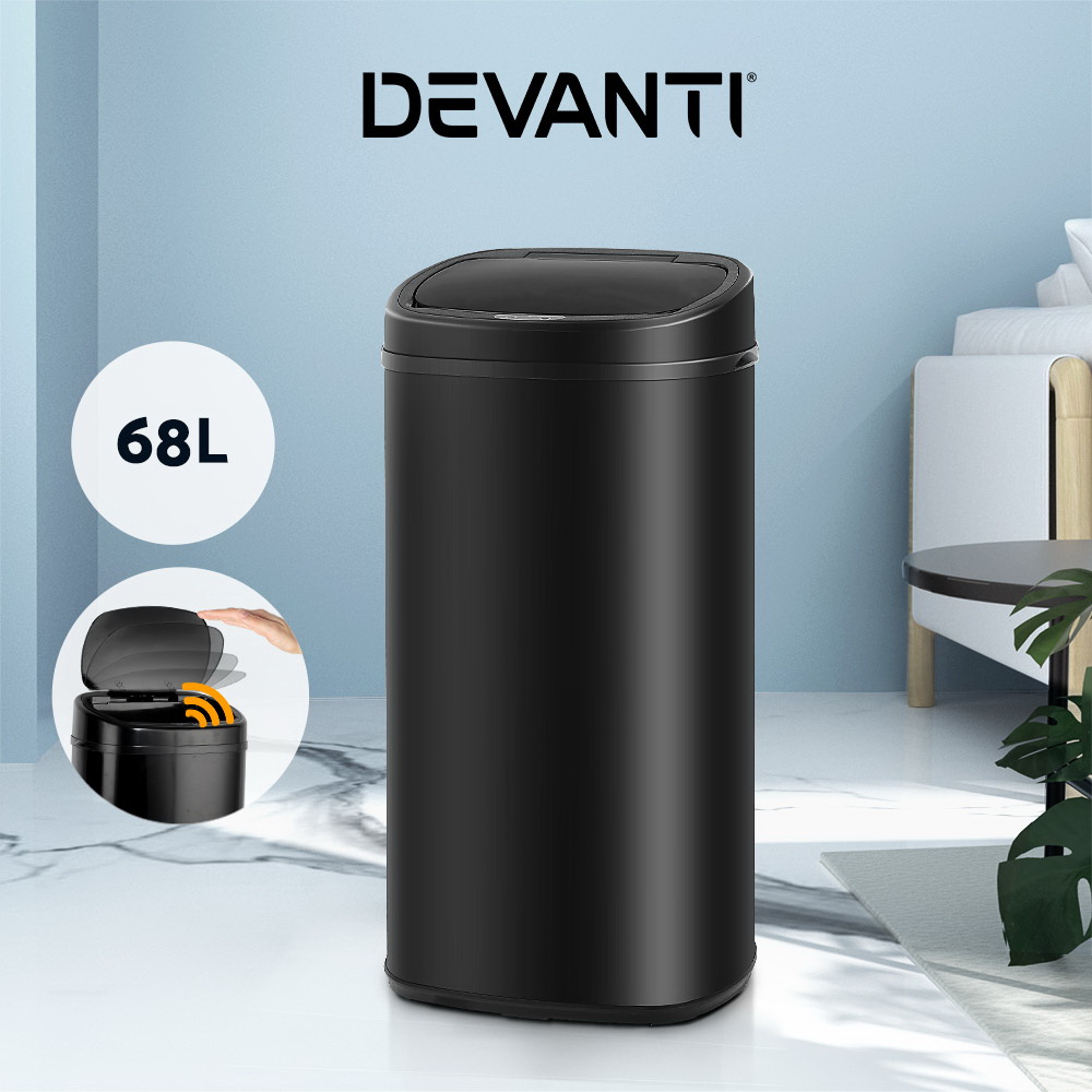 Devanti 68L Motion Sensor Bin Rubbish Automatic Trash Can Kitchen Bins - Picture 12 of 20