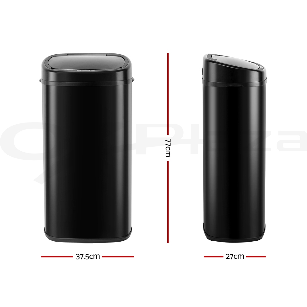 Devanti Sensor Bin Black Motion Rubbish Trash Can Automatic Touch Free Kitchen - Picture 35 of 44