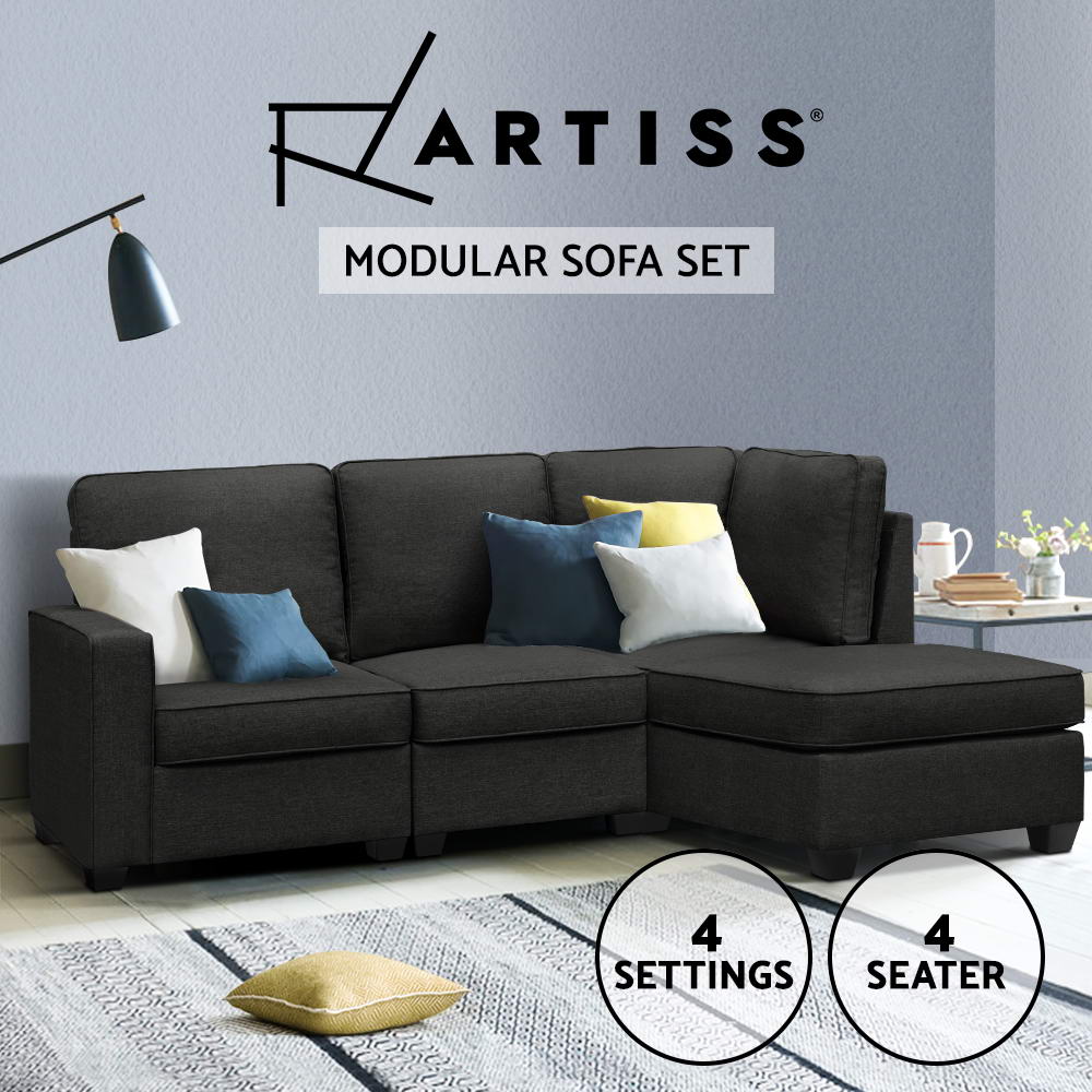 Artiss Sofa Lounge Modular Set 4/5 Seater Chaise Chair Corner Couch Adjustable - Picture 12 of 19