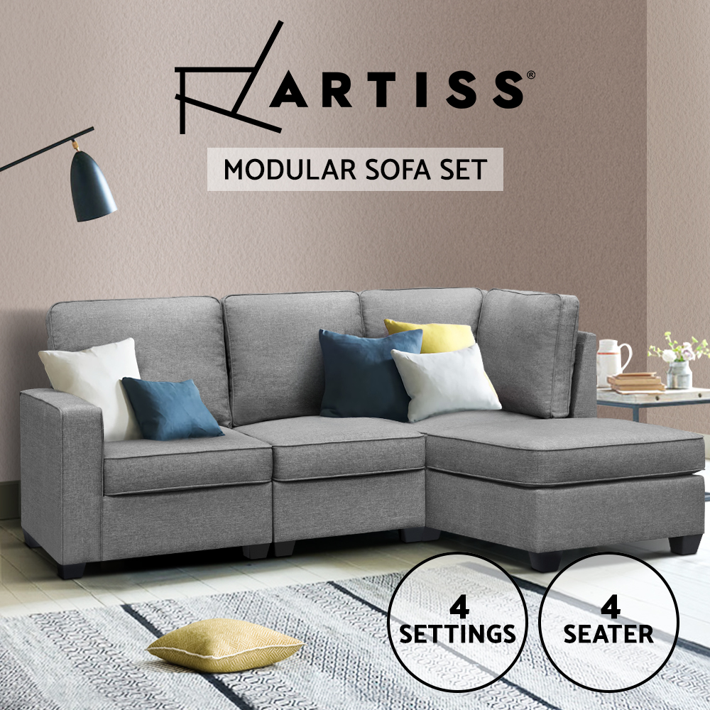 Artiss Sofa Lounge Modular Set 4/5 Seater Chaise Chair Corner Couch Adjustable - Picture 14 of 19
