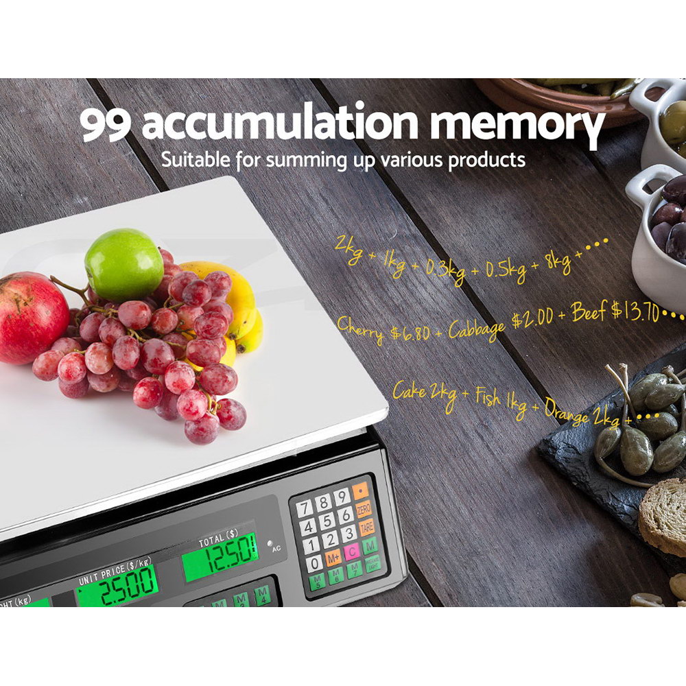 eMAJIN 40KG Digital Kitchen Scale Electronic Platform Scales White Black - Picture 16 of 30