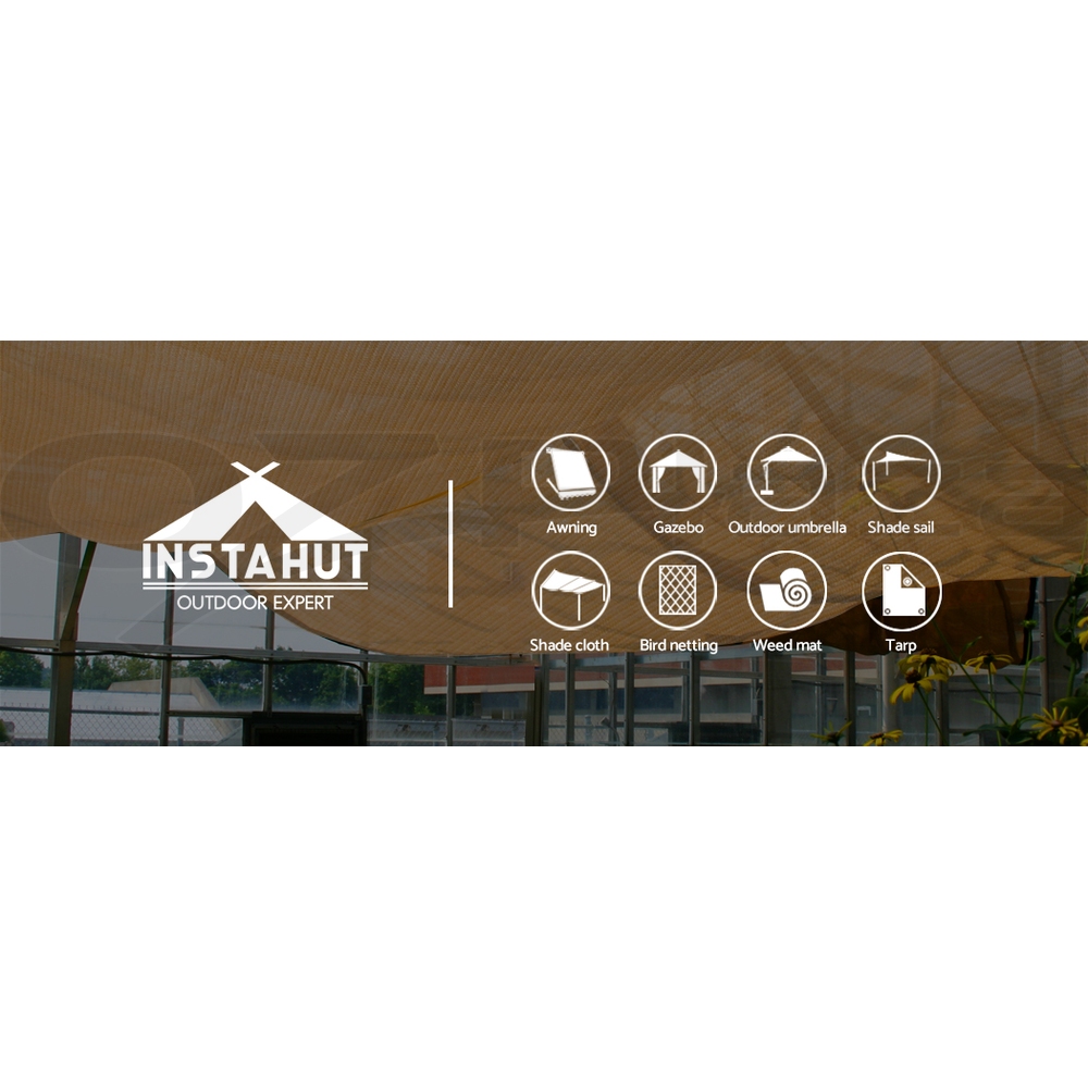 Instahut Shade Cloth Shadecloth 50% 70% 90% UV Sun Sail Roll Mesh Outdoor Beige - Picture 2 of 12