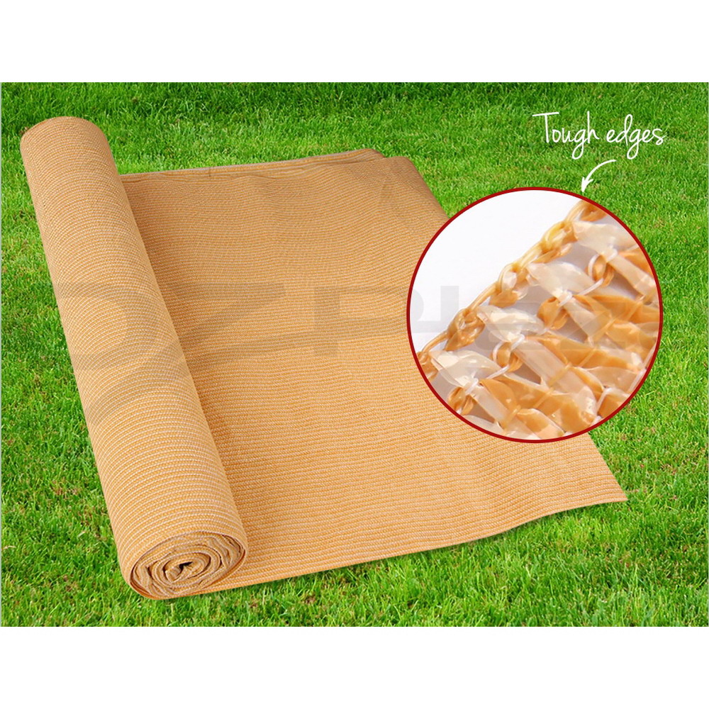 Instahut Shade Cloth Shadecloth 50% 70% 90% UV Sun Sail Roll Mesh Outdoor Beige - Picture 5 of 12