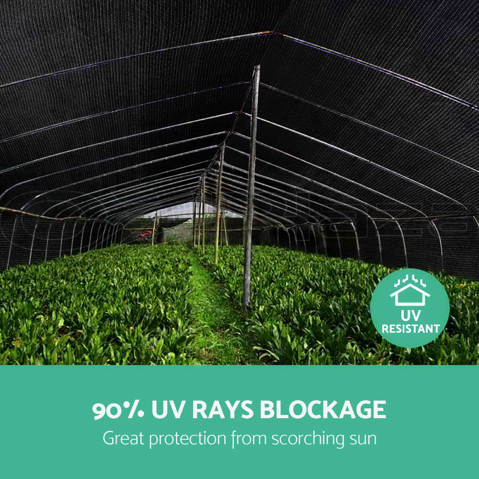 90% UV Sun Shade Cloth Shadecloth Sail Roll Mesh Garden Outdoor Black