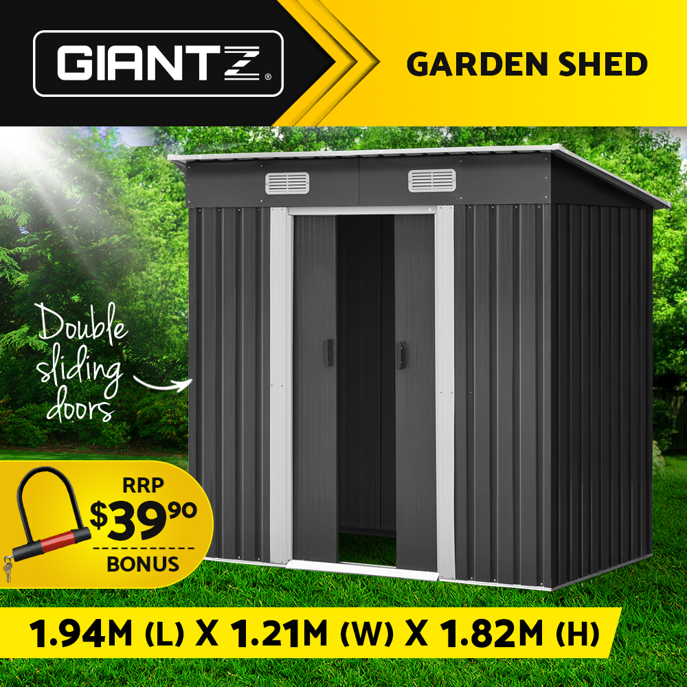 Giantz Garden Shed Outdoor Storage Sheds Workshop Cabin Metal Base Tool House - Picture 12 of 54