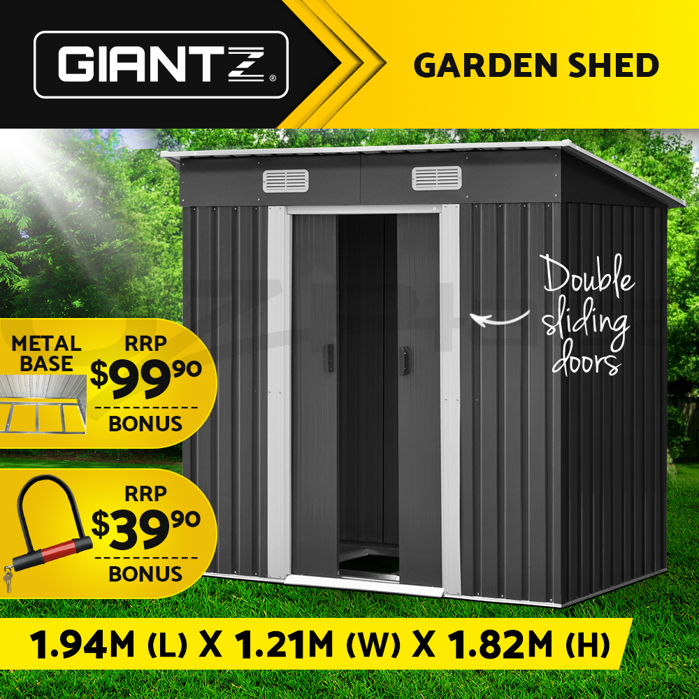 Giantz Garden Shed Outdoor Storage Sheds Workshop Cabin Metal Base Tool House - Picture 23 of 54