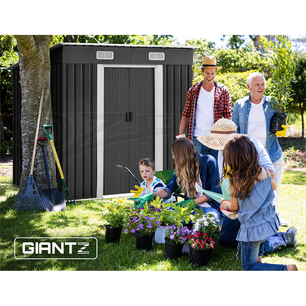 Giantz Garden Shed Outdoor Storage Sheds Workshop Cabin Metal Base Tool House - Picture 33 of 54