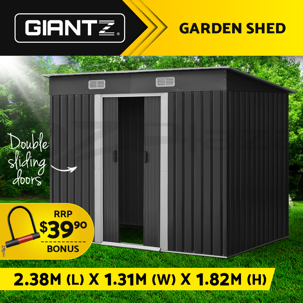 Giantz Garden Shed Outdoor Storage Sheds Workshop Cabin Metal Base Tool House - Picture 34 of 54
