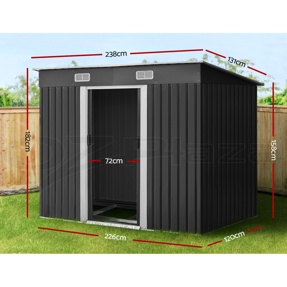 Giantz Garden Shed Outdoor Storage Sheds Workshop Cabin Metal Base Tool House - Picture 52 of 54