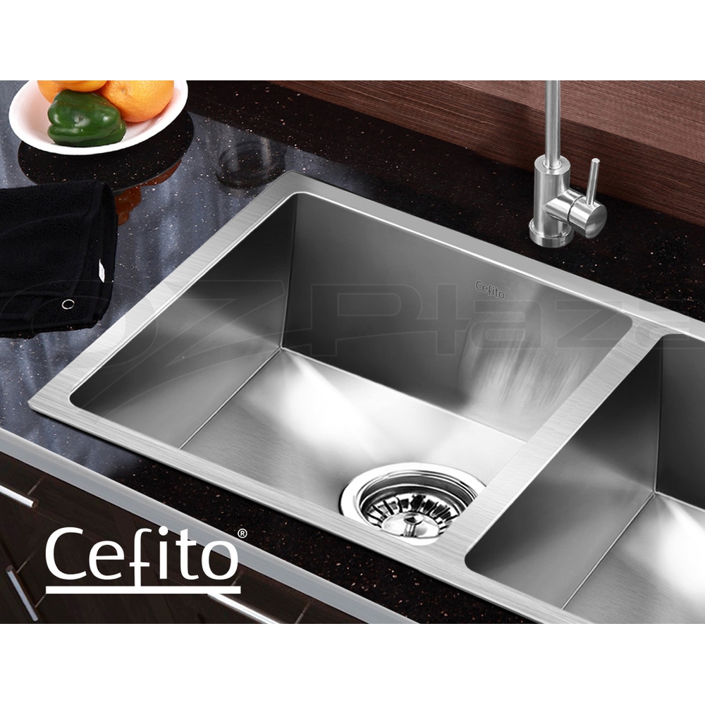 thumbnail 11  - Cefito Kitchen Sink Basin Stainless Steel Under/Top Mount DoubleBowl Handmade