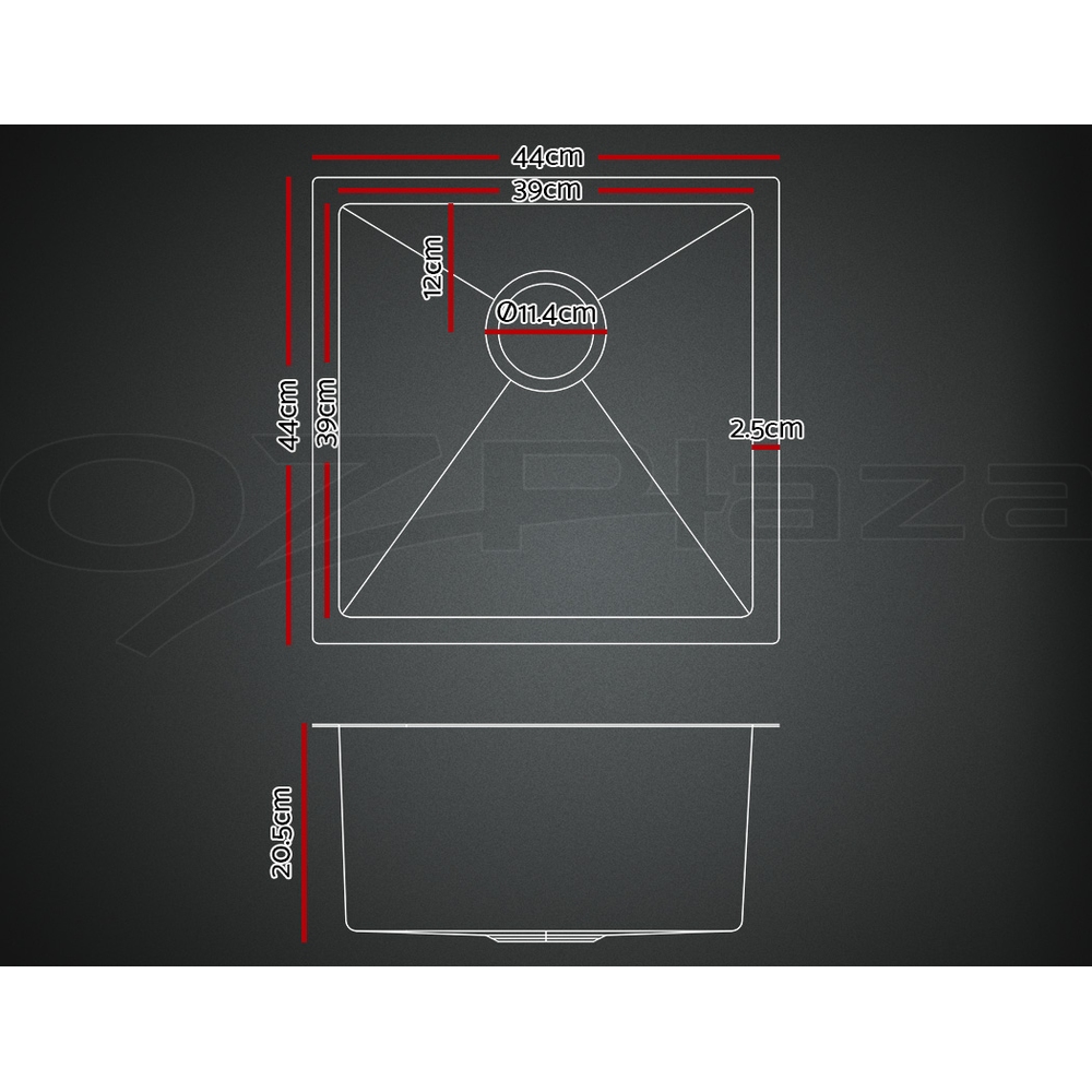 Cefito Kitchen Sink Basin Stainless Steel Under/Top Mount Single DoubleBowl - Picture 22 of 89