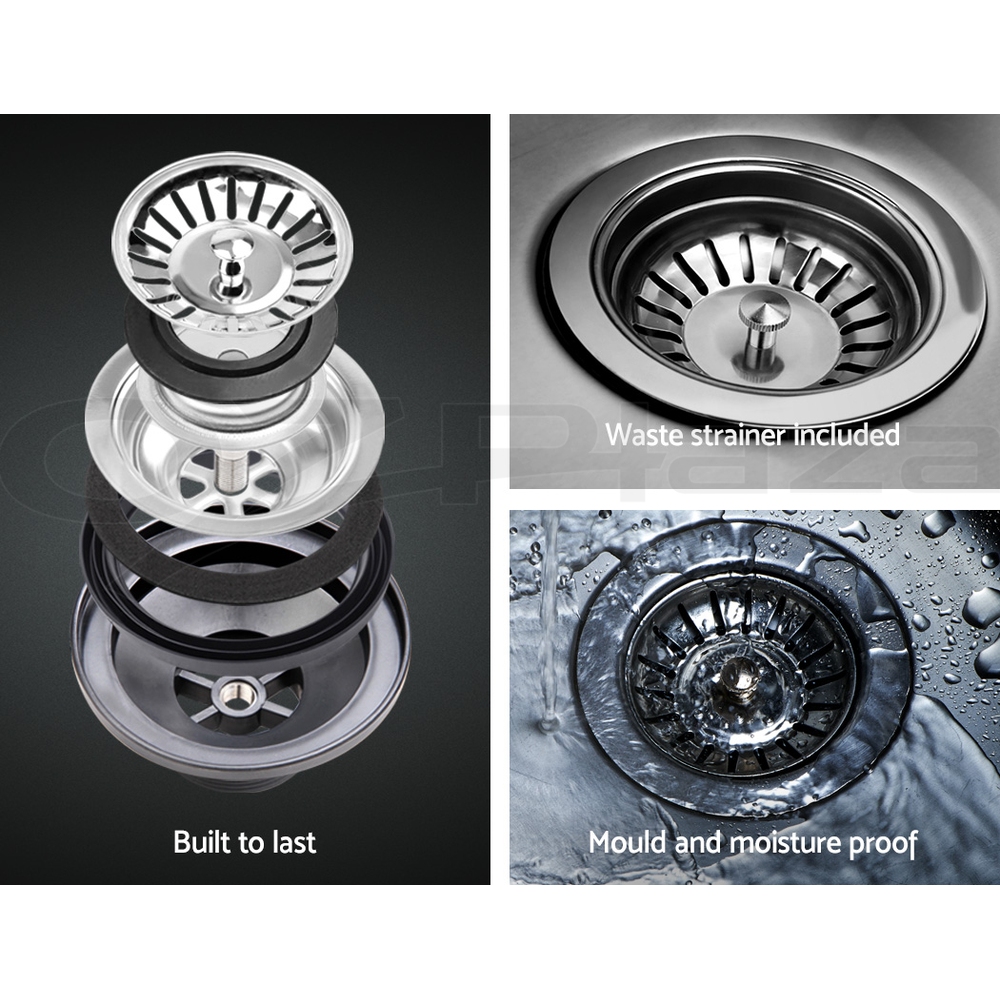 Cefito Kitchen Sink Basin Stainless Steel Under/Top Mount Single DoubleBowl - Picture 33 of 89