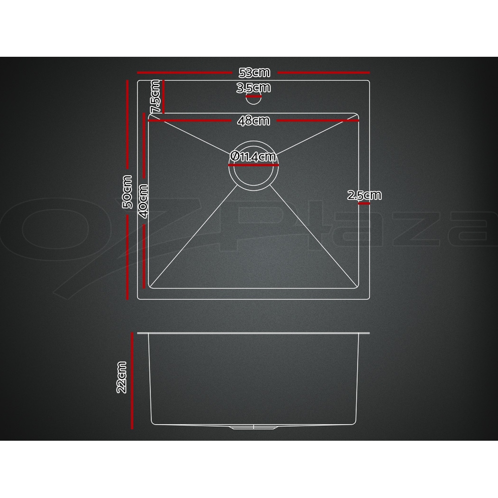 Cefito Kitchen Sink Basin Stainless Steel Under/Top Mount Single DoubleBowl - Picture 34 of 89
