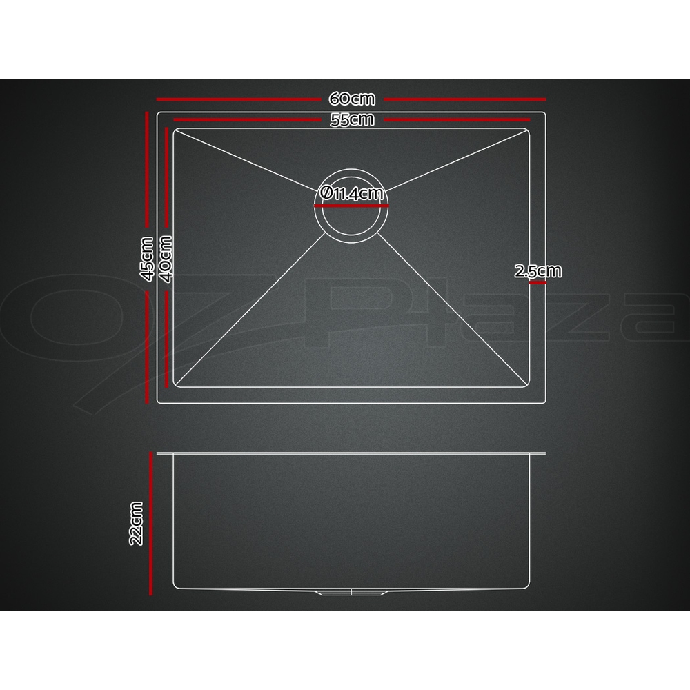 Cefito Kitchen Sink Basin Stainless Steel Under/Top Mount Single DoubleBowl - Picture 42 of 89
