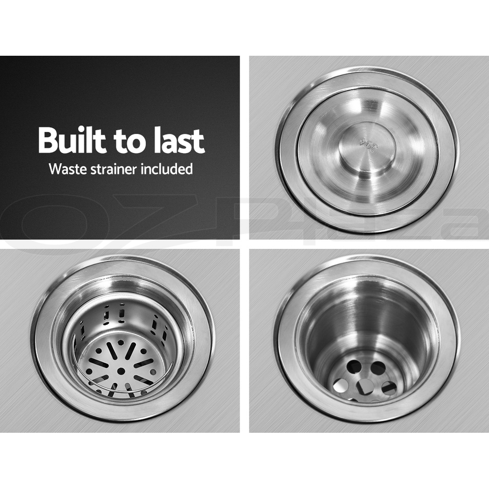Cefito Kitchen Sink Basin Stainless Steel Under/Top Mount Single DoubleBowl - Picture 65 of 89