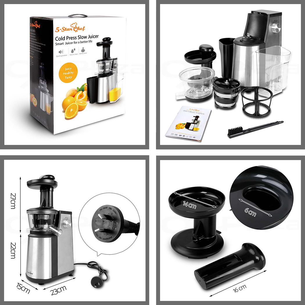 5 Star Chef Cold Press Slow Juicer Fruit vegetable Stainless Steel Processor