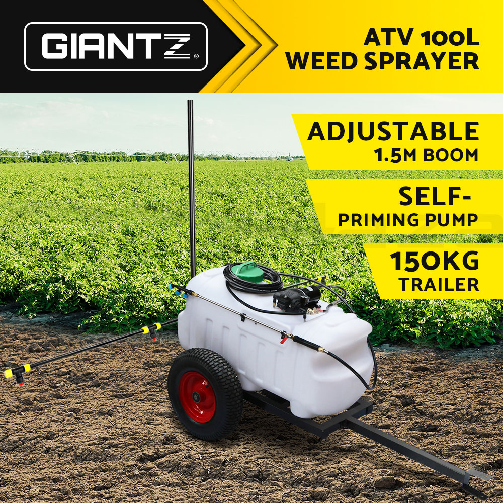 100L ATV WEED SPRAYER 1.5M Boom ATV Trailer Spot Adjust BOOM Spray Garden Farm 