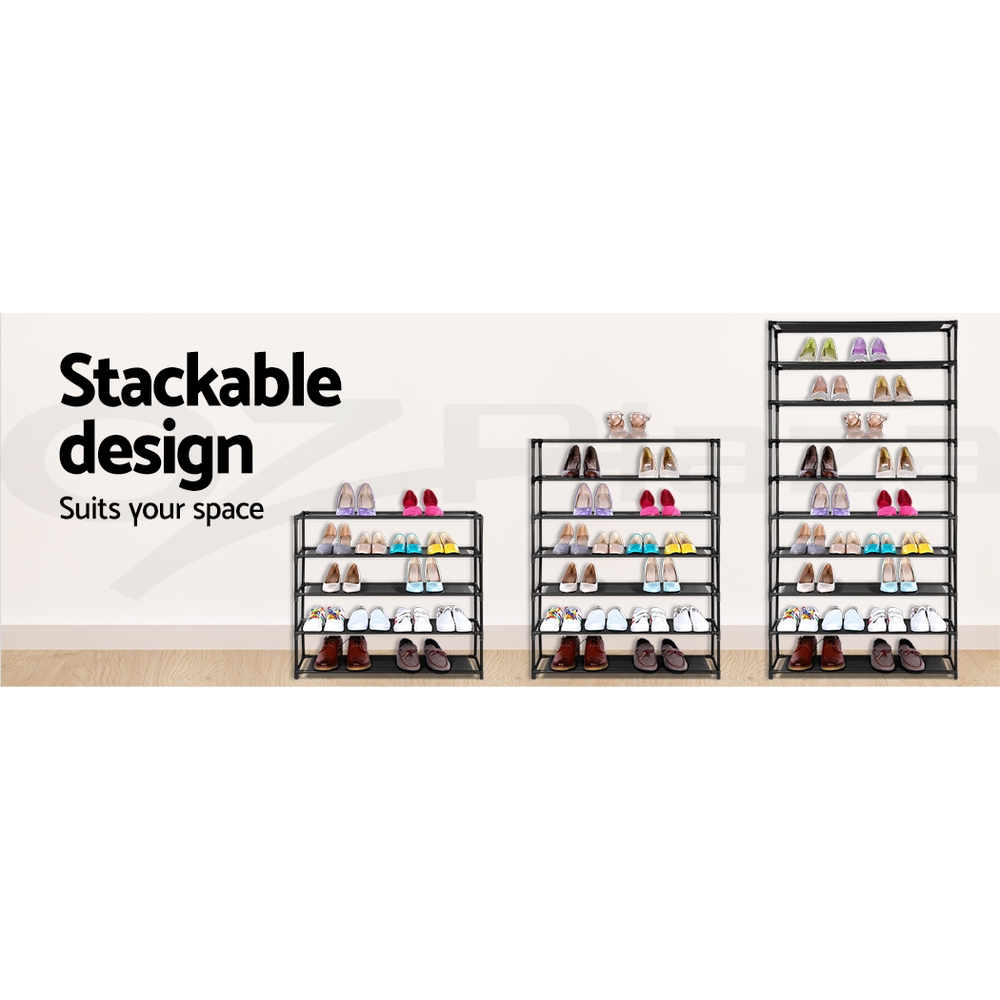 Artiss Shoe Rack 10 Tier Shelves Shoes Cabinet Storage 50 Pairs Steel Stand - Picture 17 of 31