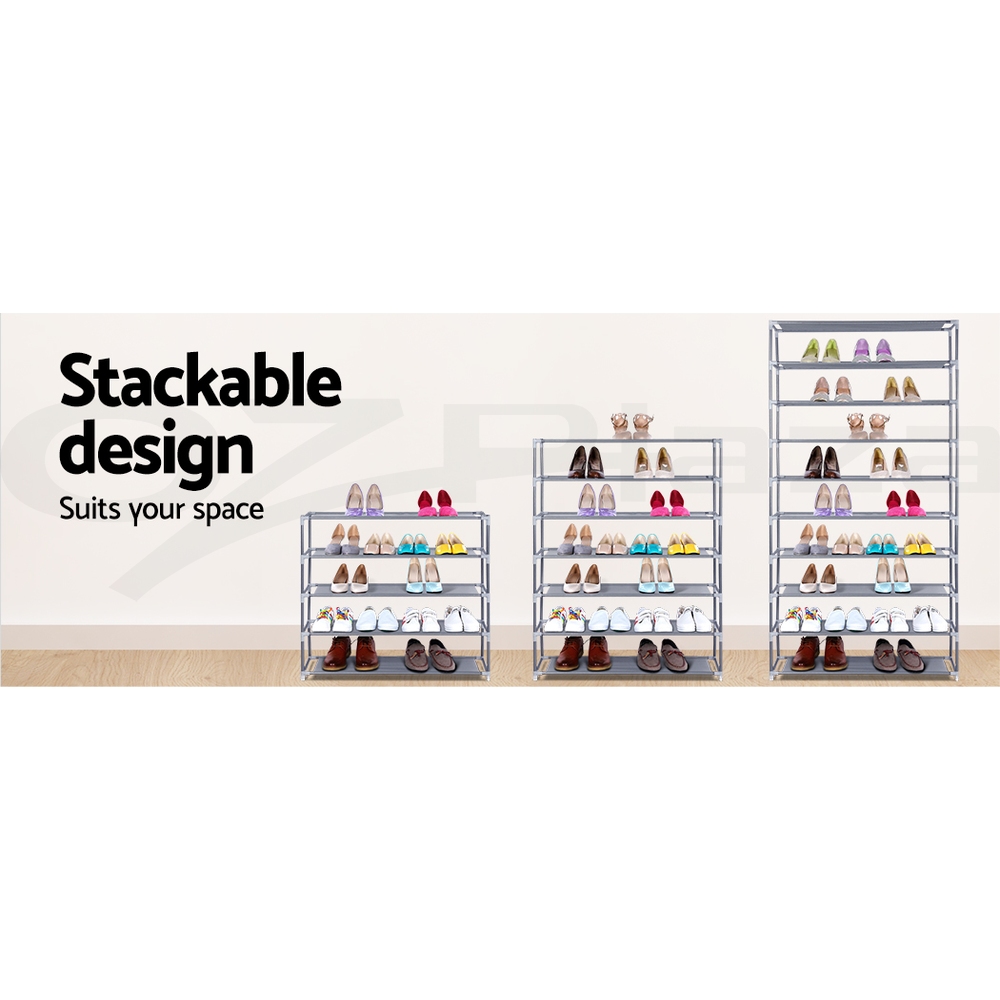 Artiss Shoe Rack 10 Tier Shelves Shoes Cabinet Storage 50 Pairs Steel Stand - Picture 27 of 31