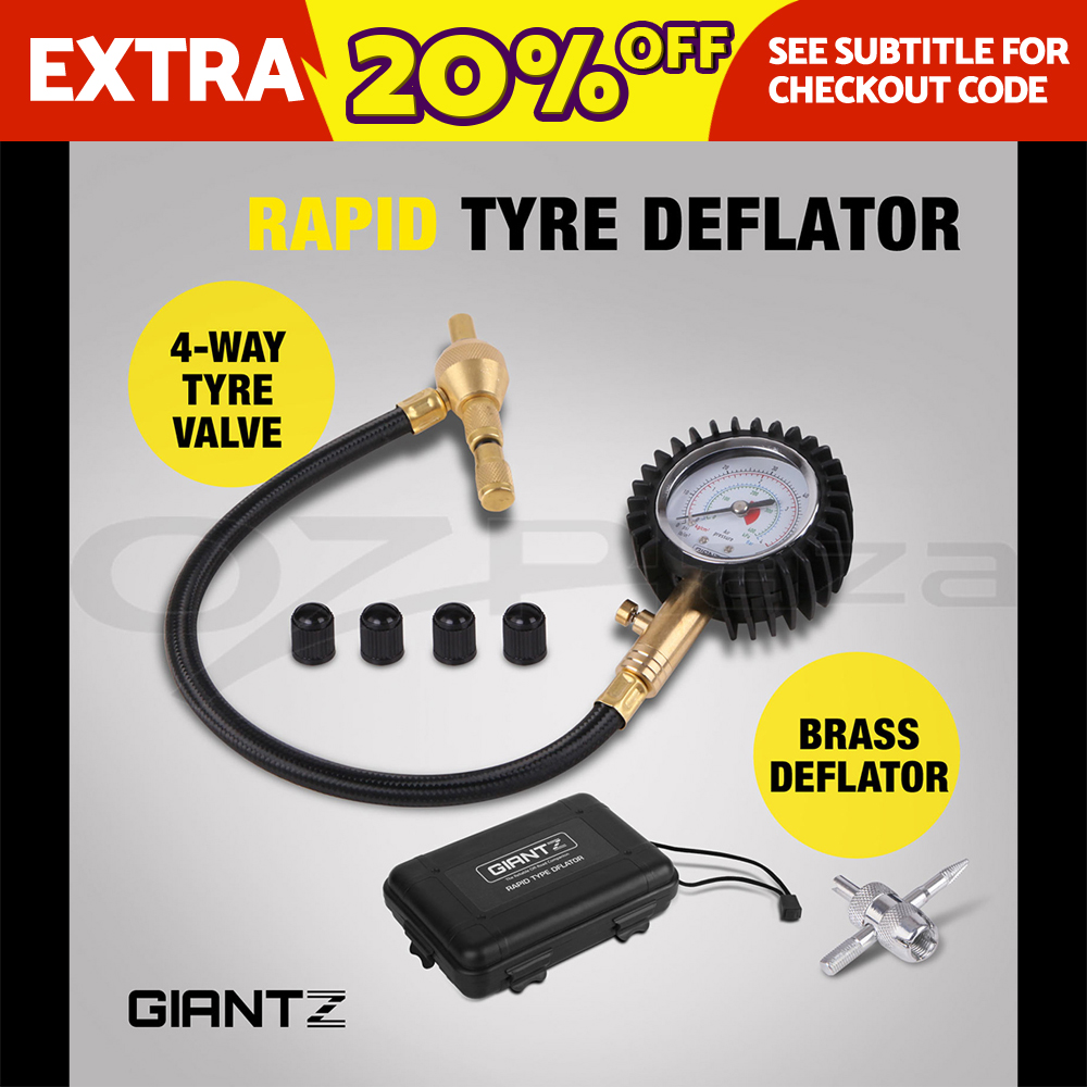 Giantz Rapid Tyre Deflator Air Deflators 4WD 4X4 with Pressure Gauge