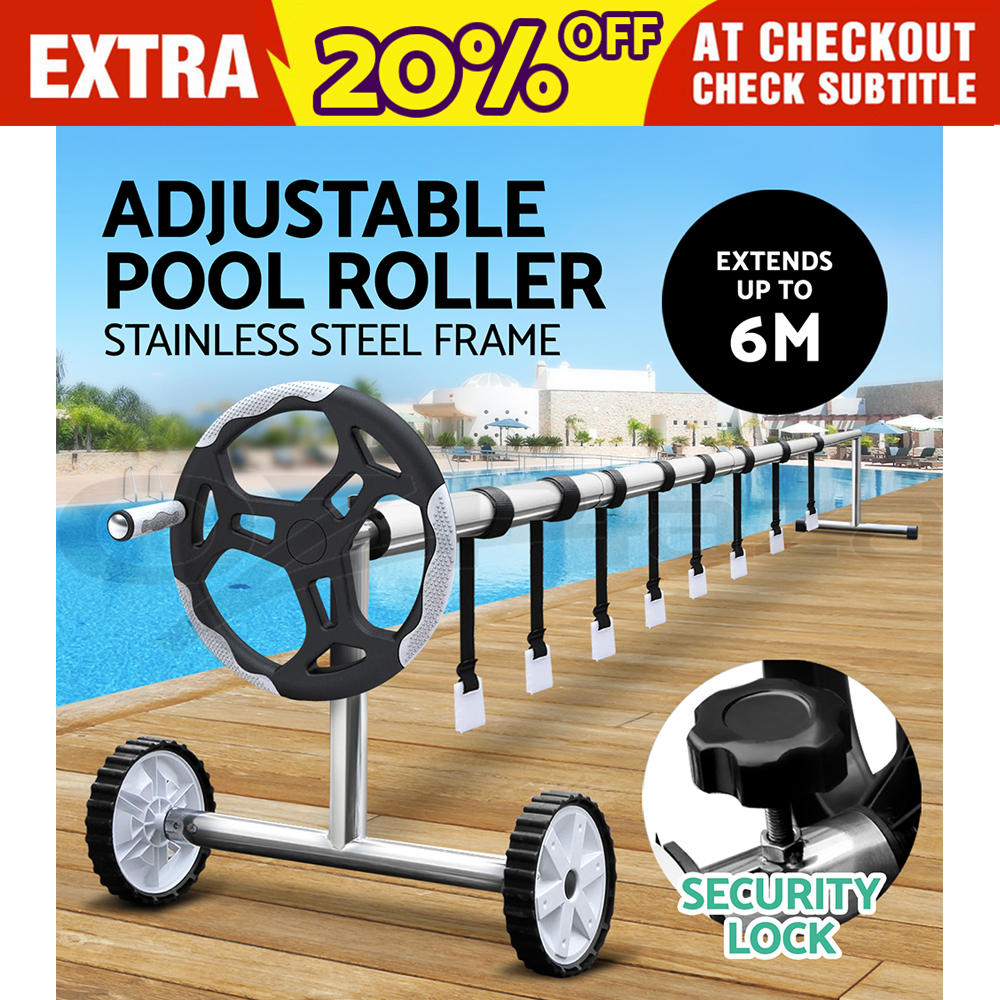 Aquabuddy Swimming Pool Cover Roller Reel Adjustable Solar Thermal