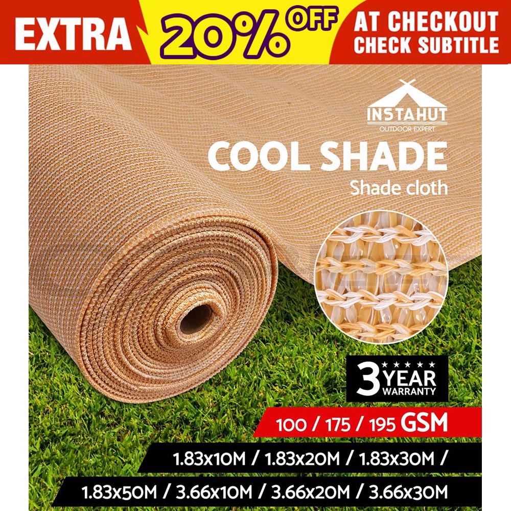 Instahut 50 70 90 UV Sun Shade Cloth Shadecloth Sail Roll Mesh