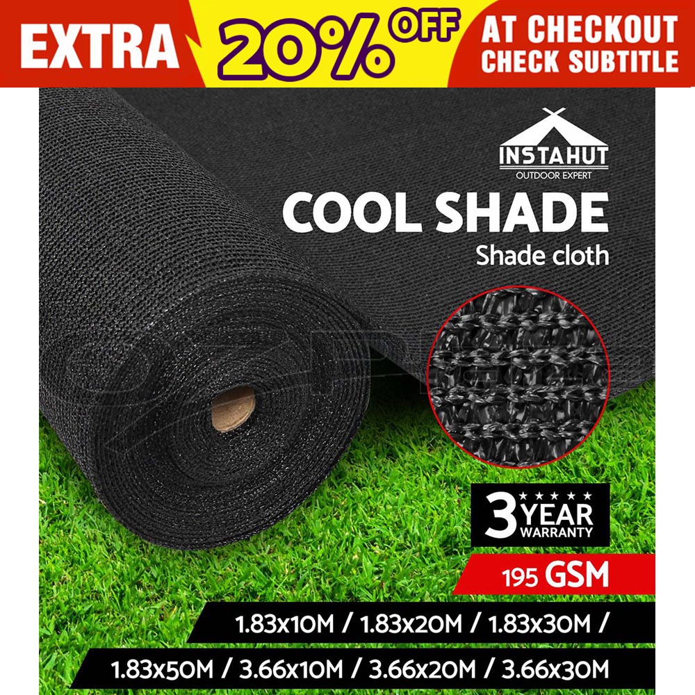 90 UV Sun Shade Cloth Shadecloth Sail Roll Mesh Garden Outdoor Black eBay