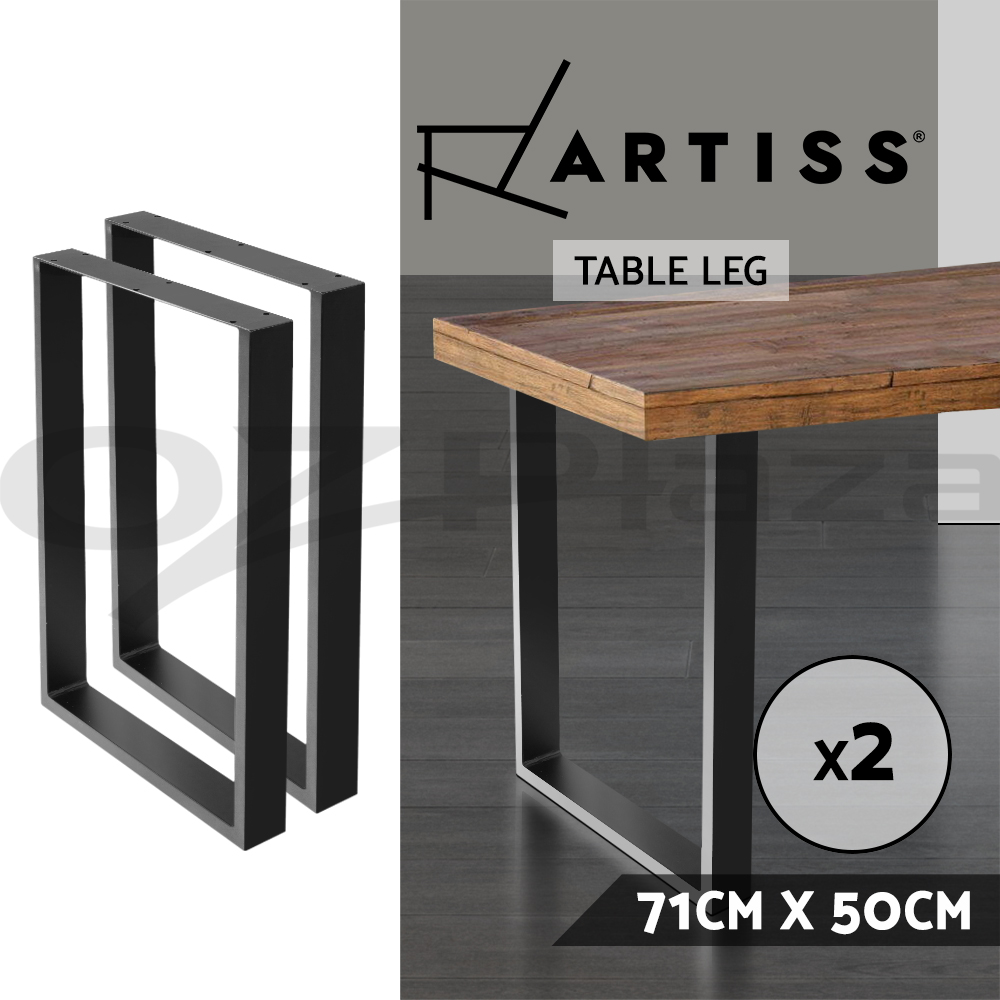 Artiss Coffee Dining Table Legs Bench Steel Metal Box Trapezoid Industrial Black - Picture 18 of 38