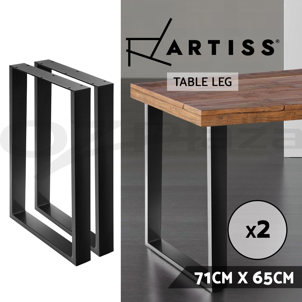 Artiss Coffee Dining Table Legs Bench Steel Metal Box Trapezoid Industrial Black - Picture 24 of 38