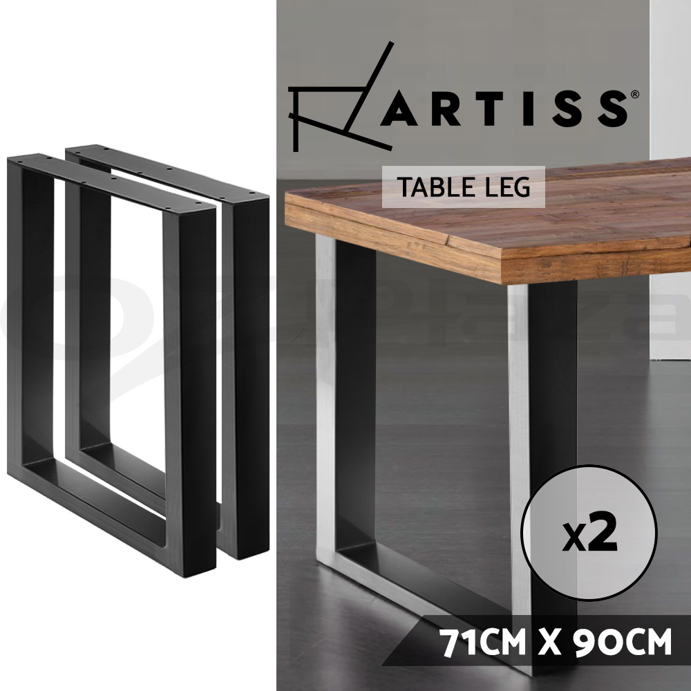 Artiss Coffee Dining Table Legs Bench Steel Metal Box Trapezoid Industrial Black - Picture 27 of 38