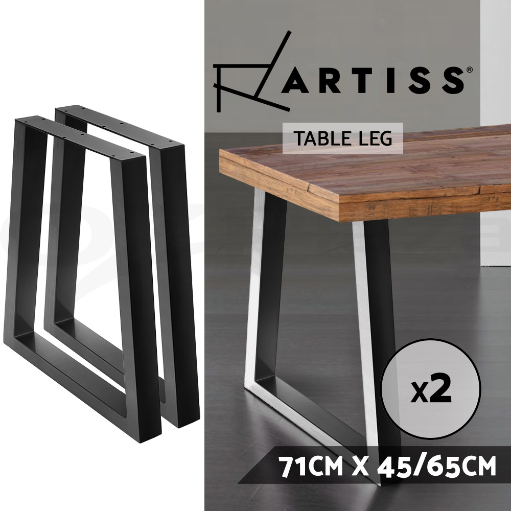 Artiss Coffee Dining Table Legs Bench Steel Metal Box Trapezoid Industrial Black - Picture 30 of 38