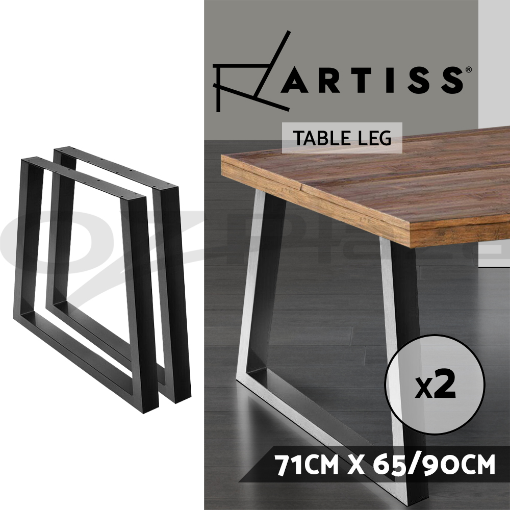 Artiss Coffee Dining Table Legs Bench Steel Metal Box Trapezoid Industrial Black - Picture 36 of 38