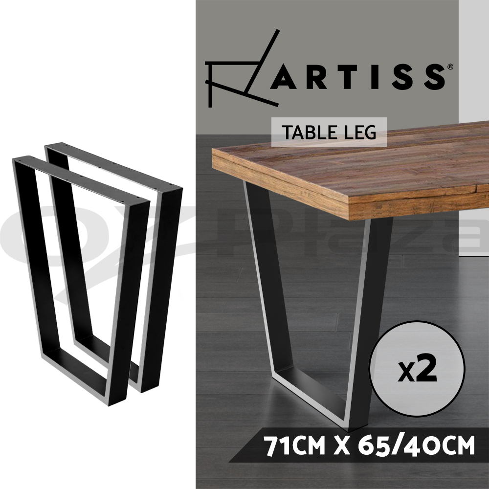 Artiss Coffee Dining Table Legs Bench Steel Metal Box Trapezoid Industrial Black - Picture 33 of 38