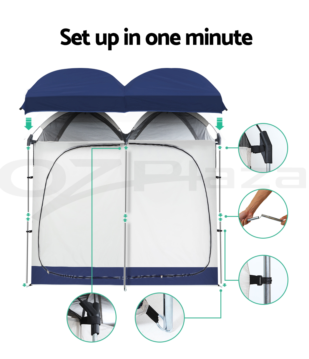 WEISSHORN Double Camping Shower Toilet Tent Outdoor Portable Change