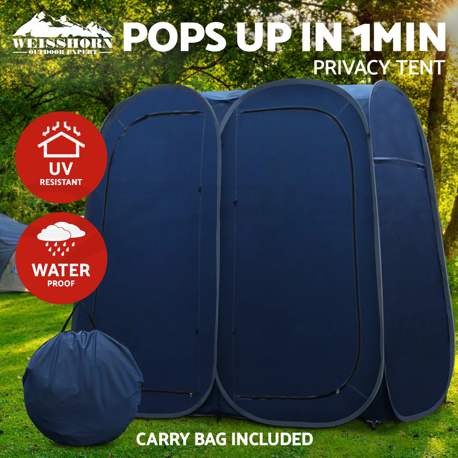 double pop up shower tent